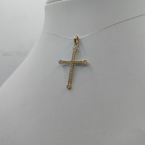 Ciondolo Croce oro 18 kt con Zirconi 2.00 gr | Gioielli Tosti