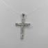 Ciondolo Croce Oro 18k Bianco Grande con Zirconi 1,20 gr | Gioielli Tosti