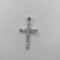 Ciondolo Croce Oro 18k Bianco Grande con Zirconi 1,20 gr | Gioielli Tosti