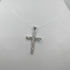 Ciondolo Croce Oro 18k Bianco Grande con Zirconi 1,20 gr | Gioielli Tosti