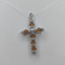 Ciondolo Croce Oro 18k con Topazio Giallo Stile Vintage 3,60 gr | Gioielli Tosti