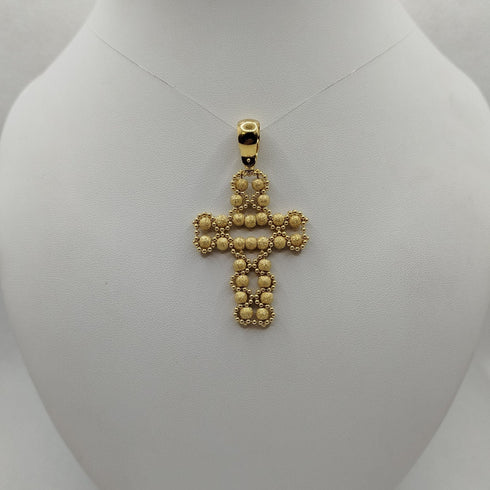 Ciondolo Croce oro 18k donna pendente diamantato gr 12,20 | Gioiellitosti.it