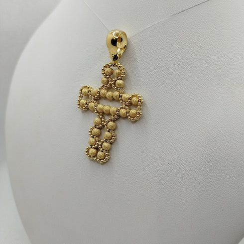 Ciondolo Croce oro 18k donna pendente diamantato gr 12,20 | Gioiellitosti.it