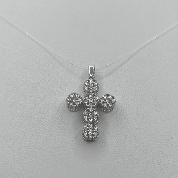Ciondolo Croce oro 18k per ragazza con Zirconi 3.10 gr | Gioielli Tosti