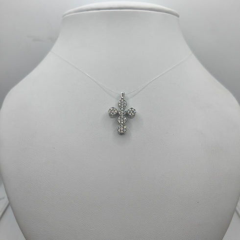 Ciondolo Croce oro 18k per ragazza con Zirconi 3.10 gr | Gioielli Tosti