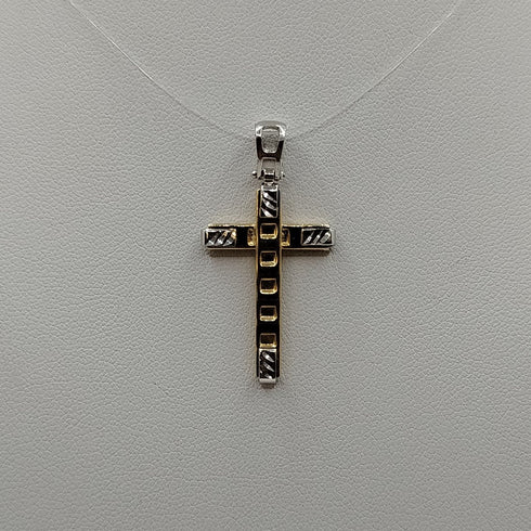 Ciondolo Croce oro bicolore 1.50 gr | Gioiellitosti.it