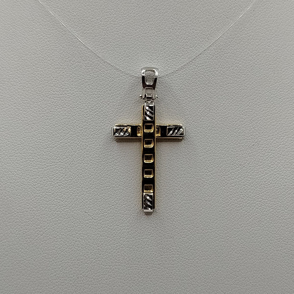Ciondolo Croce oro bicolore 1.50 gr | Gioiellitosti.it