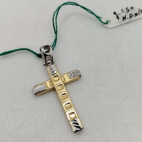 Ciondolo Croce oro bicolore 1.50 gr | Gioiellitosti.it