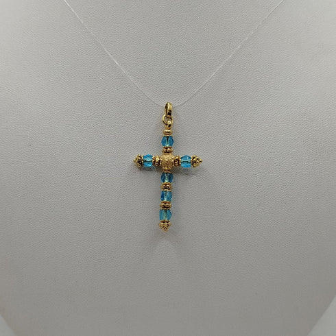 Ciondolo Topazio azzurro e Oro 18k 3,70 | Gioiellitosti.it
