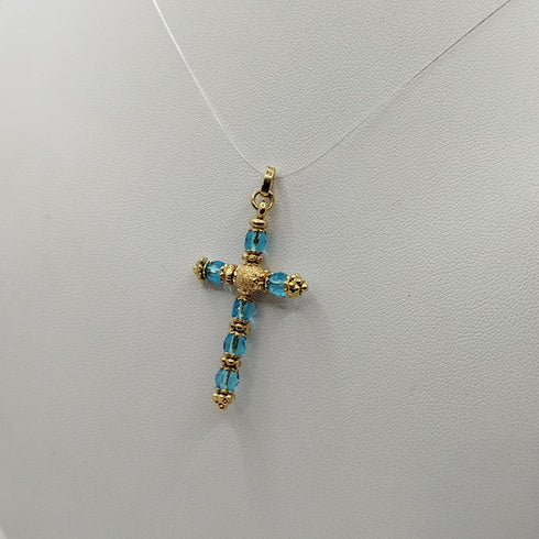 Ciondolo Topazio azzurro e Oro 18k 3,70 | Gioiellitosti.it