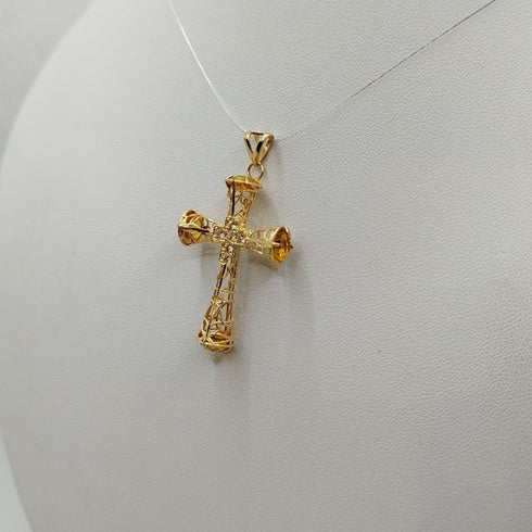 Ciondolo Topazio giallo e Zirconi 3,0 gr | Gioiellitosti.it