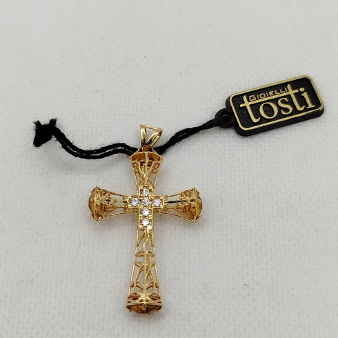 Ciondolo Topazio giallo e Zirconi 3,0 gr | Gioiellitosti.it