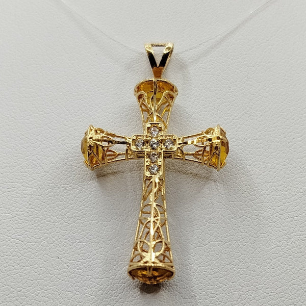 Ciondolo Topazio giallo e Zirconi 3,0 gr | Gioiellitosti.it