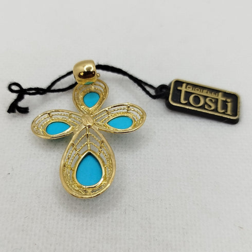Ciondolo Turchese e Oro Giallo 18k 5.10 gr | Gioiellitosti.it