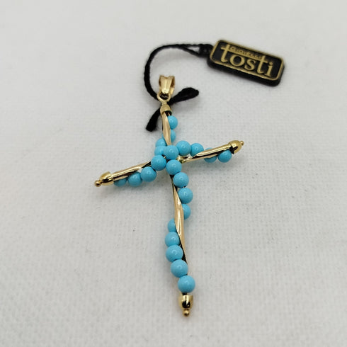 Ciondolo Turchese naturale e Oro 18k 2.50 gr | Gioiellitosti.it