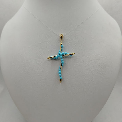 Ciondolo Turchese naturale e Oro 18k 2.50 gr | Gioiellitosti.it