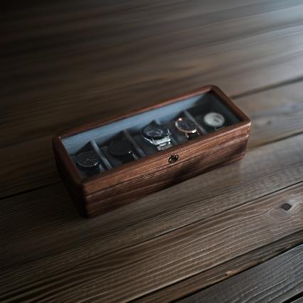 Cofanetto Porta Orologi Legno Noce 5 Posti | Gioiellitosti.it