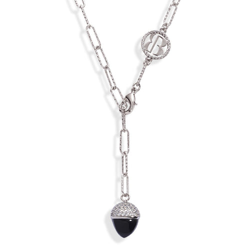 Collana a catena con ciondolo onice e cristalli Boccadamo KGR006N | Gioiellitosti.it
