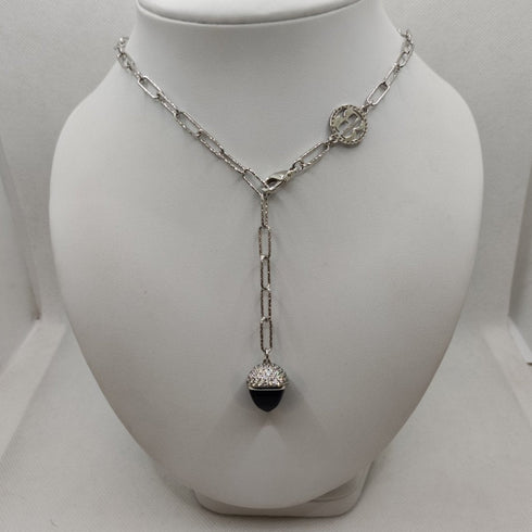 Collana a catena con ciondolo onice e cristalli Boccadamo KGR006N | Gioiellitosti.it