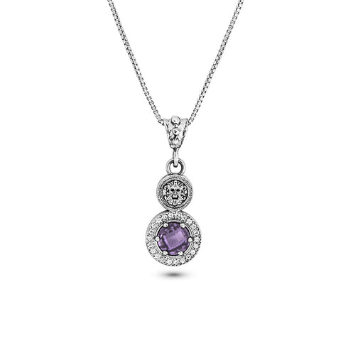 Collana Argento 925 Maschera Zircone Viola Michele Affidato CL-PH-000008 | Gioielli Tosti
