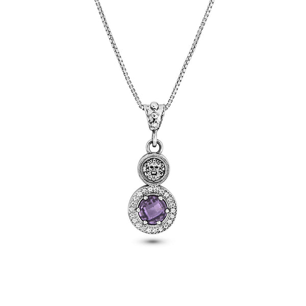 Collana Argento 925 Maschera Zircone Viola Michele Affidato CL-PH-000008 | Gioielli Tosti