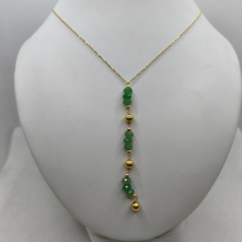 Collana con pendente oro pietre avventurina 45 cm 3.8 gr | Gioiellitosti.it