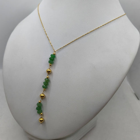 Collana con pendente oro pietre avventurina 45 cm 3.8 gr | Gioiellitosti.it