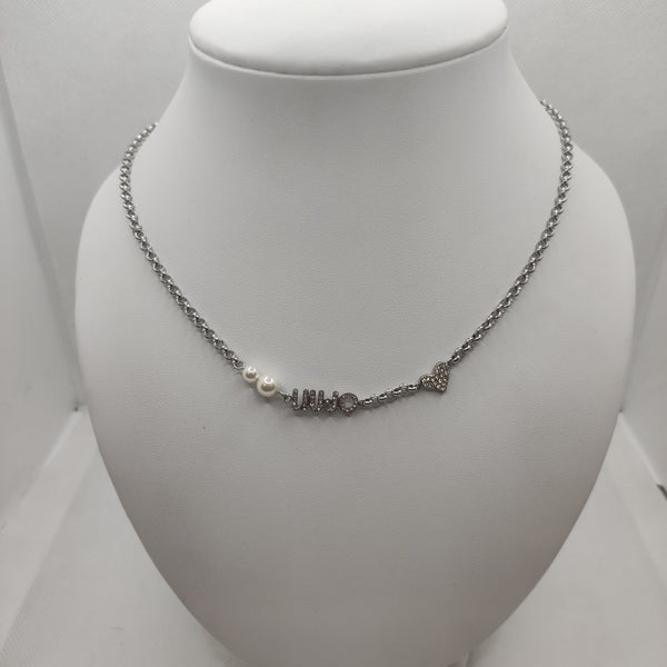 Collana Liu Jo LJ1689 acciaio con perla e cuore con cristalli | Gioiellitosti.it