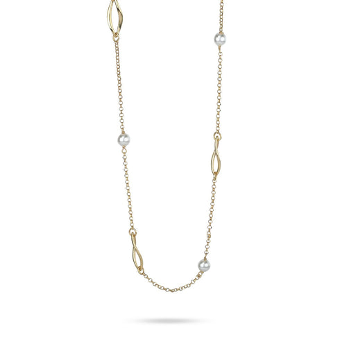 Collana Lunga Boccadamo XGR763D Dorata con Perle | Gioielli Tosti