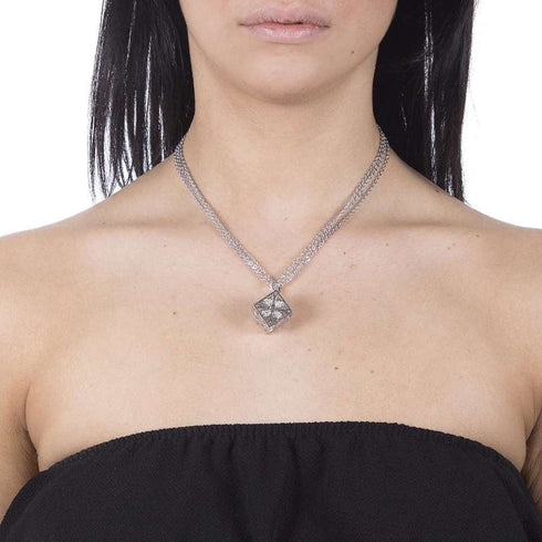 Collana lunga doppia con ciondolo cubo Boccadamo XGR267 | Gioiellitosti.it