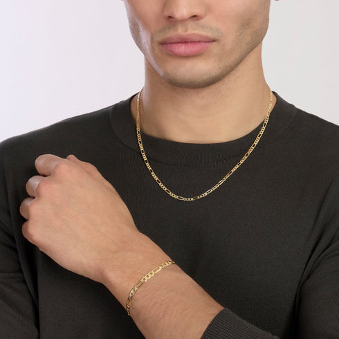 Collana Mabina 553876 Argento 925 Placcato Oro Catena Figaro Uomo | Gioielli Tosti
