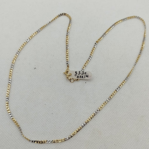 Collana oro 18k Catena intrecciata bicolore 50 cm 3.30 gr | Gioiellitosti.it