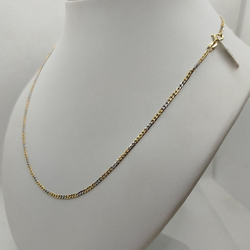 Collana oro 18k Catena intrecciata bicolore 50 cm 3.30 gr | Gioiellitosti.it
