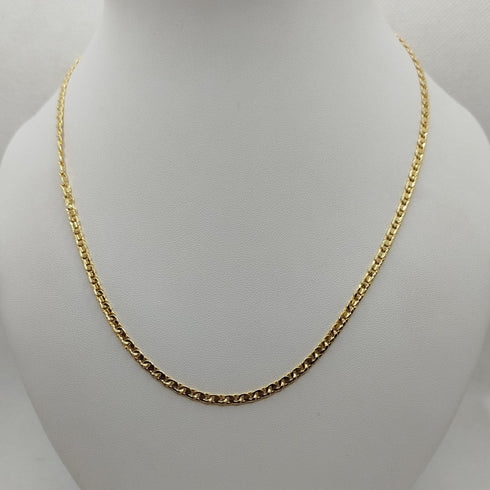 Collana oro 18k catena maglia piatta intrecciata 50 cm 6.20 gr | Gioiellitosti.it