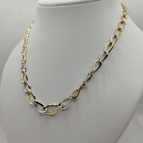 Collana oro 18k Girocollo catena maglia bicolore 45 cm 9.70 gr | Gioiellitosti.it