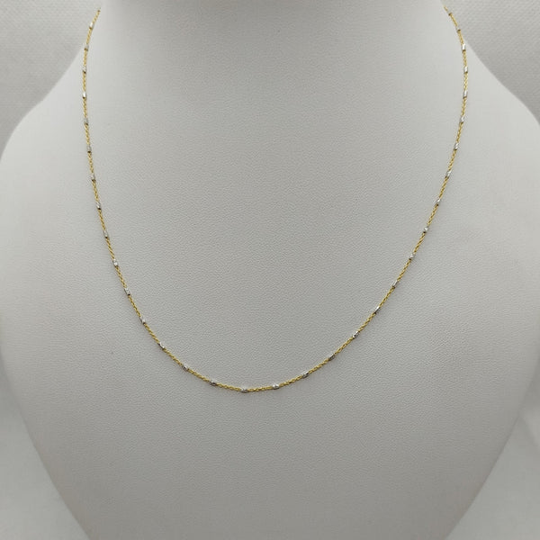 Collana oro 18k Girocollo finitura diamantata 44 cm 2.20 gr | Gioiellitosti.it