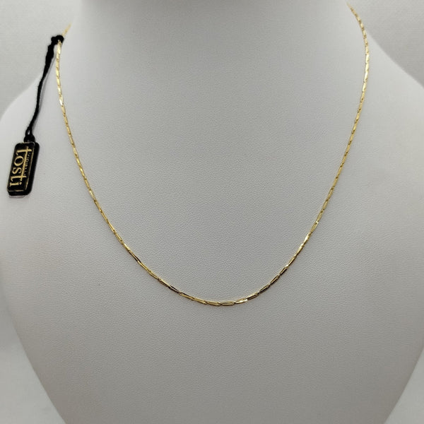 Collana oro 18k girocollo maglia lucida tubolare 45 cm 3.50 gr | Gioiellitosti.it