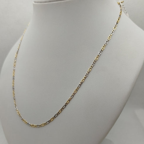 Collana Oro 18k maglia marinara bicolore 48 cm 3.30 gr | Gioiellitosti.it