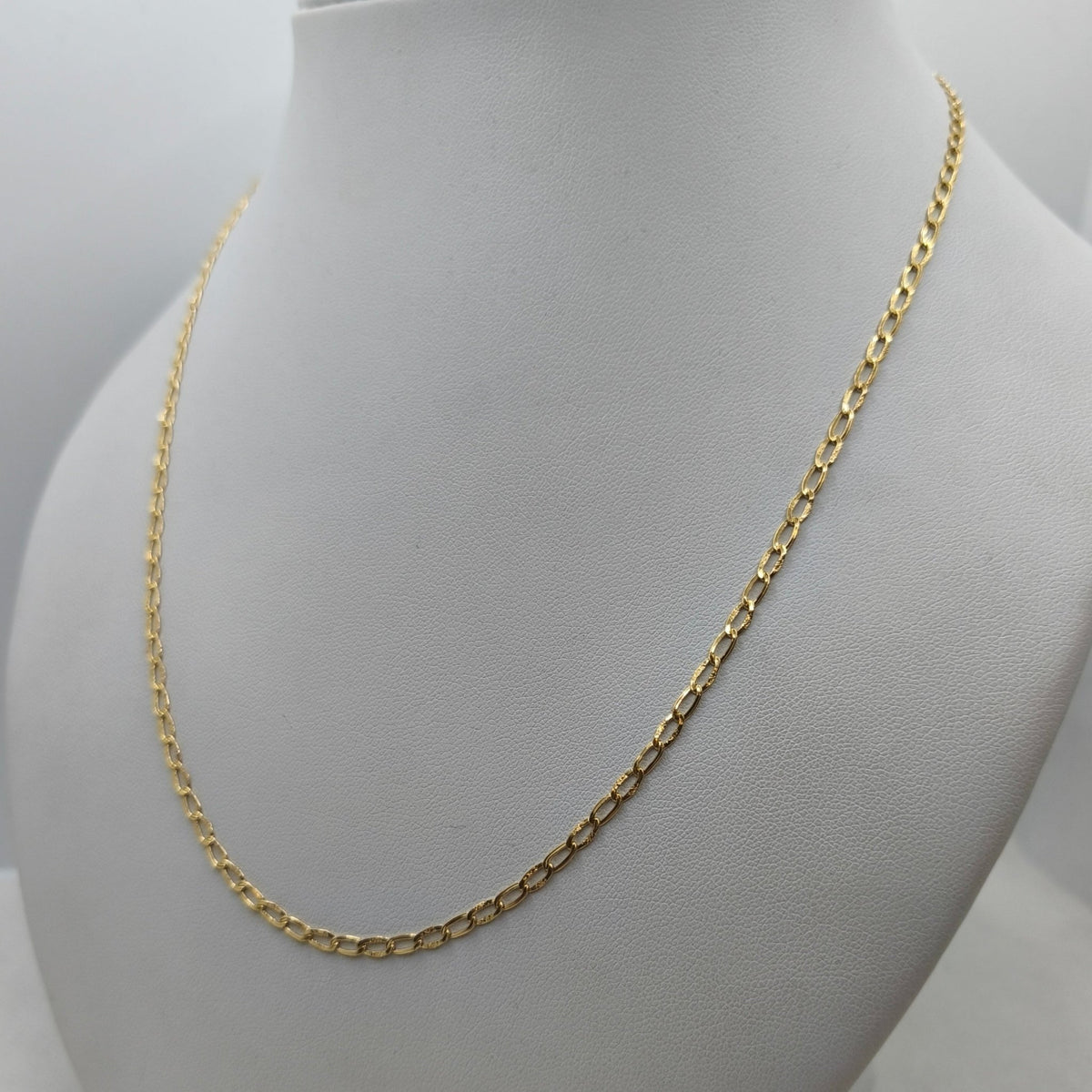 Materia - Collana In Oro Giallo 333 Massiccio - Catenina Piatta 2,4 Mm - Made In Germany - Lunghezze 45, 50, 60 Cm - Unisex - 3