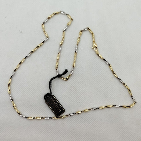 Collana oro 18k Unisex maglia tubolare bicolore 48 cm 8.90 gr | Gioiellitosti.it