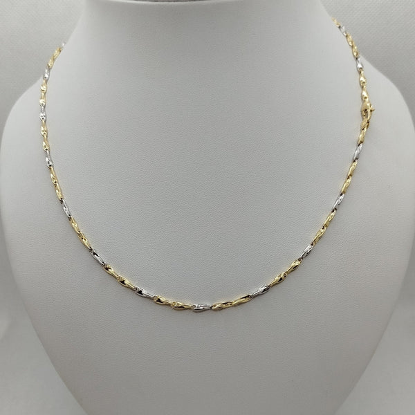 Collana oro 18k Unisex maglia tubolare bicolore 48 cm 8.90 gr | Gioiellitosti.it