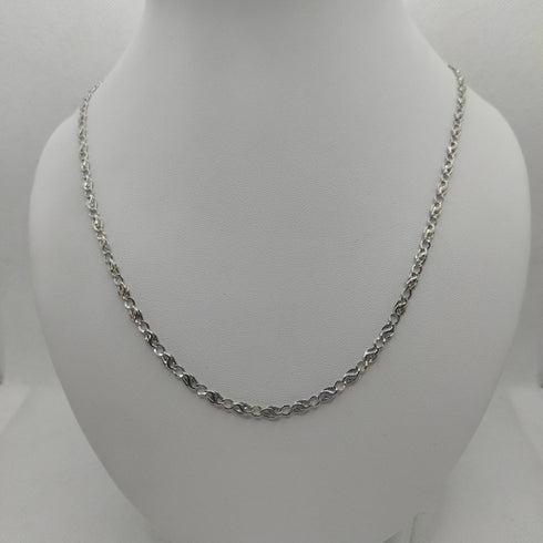 Collana oro bianco 18k catena intrecciata 50 cm 4,40 gr | Gioiellitosti.it