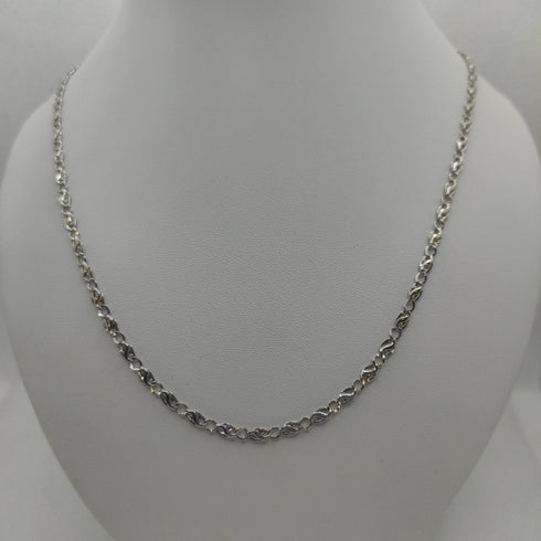 Collana oro bianco 18k catena intrecciata 50 cm 4,40 gr | Gioiellitosti.it