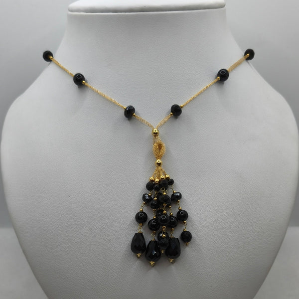 Collana pendente lungo oro 18k Onice 44 cm 11.60 gr | Gioiellitosti.it