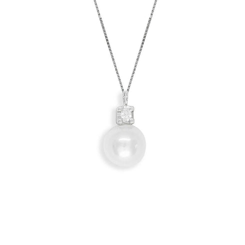 Collana punto luce oro bianco 18k Perla Naturale Diamanti | Gioiellitosti.it