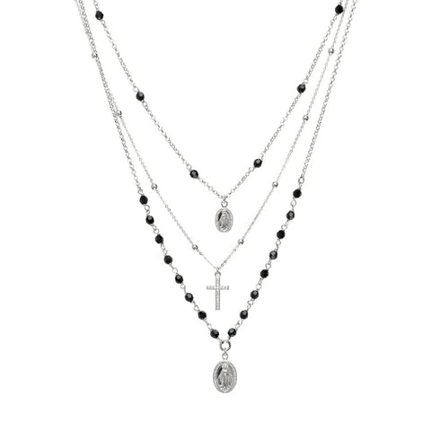 Collana Rosario 3 fili onice cristalli Swarovski Boccadamo XGR309 | Gioiellitosti.it