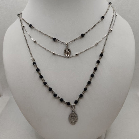 Collana Rosario 3 fili onice e cristalli Swarovski Boccadamo XGR309 | Gioiellitosti.it