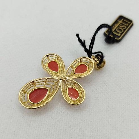 Croce Corallo Rosso e Oro 18k 5.10 gr | Gioiellitosti.it