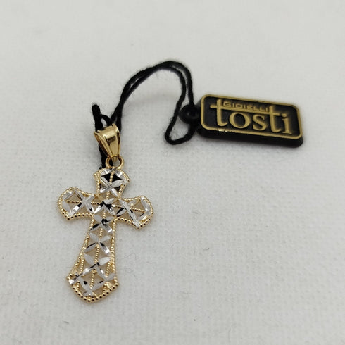 Croce in oro traforata diamantata 1.50 gr | Gioiellitosti.it