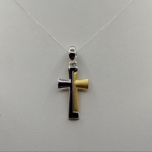 Croce oro 750 18k 2 colori 5.60 gr | Gioiellitosti.it